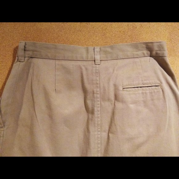 VINTAGE 80s, J Crew, button-fly, Tan Khaki SKIRT, 100% Cotton, Size12, EUC - Picture 9 of 10